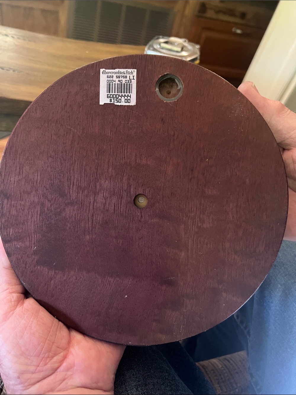 Abercrombie & Fitch Beveled Mahogany and Brass Wall Barometer - Picture 7 of 12